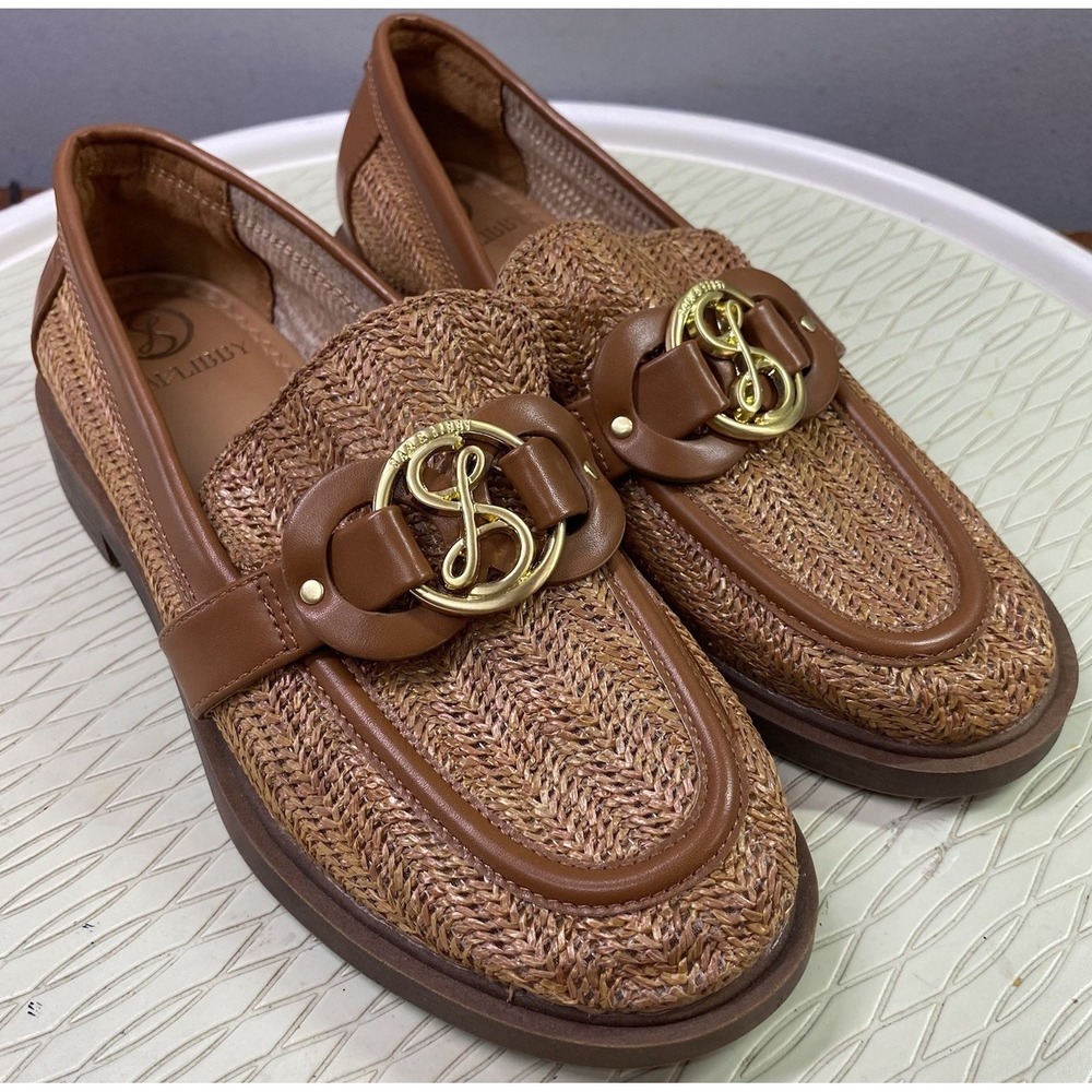 Sam & Libby Women Bailed Dress Shoes Brown Weaved Flats Casual Loafer Comfort 7M